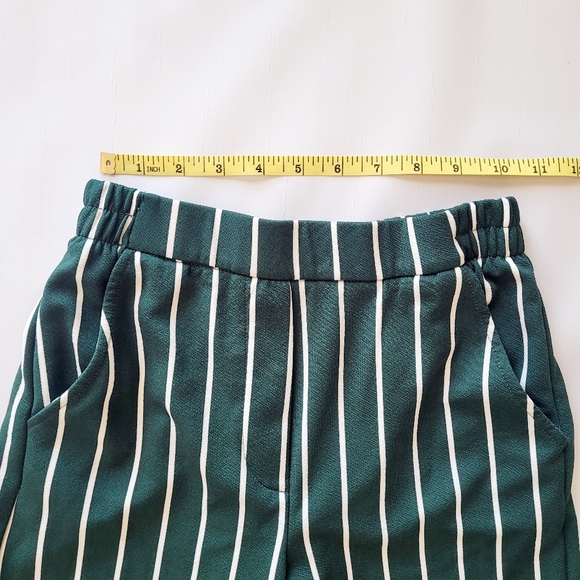 Berksha Green & White Striped Straight/Wide Leg Pants XS - Picture 3 of 7